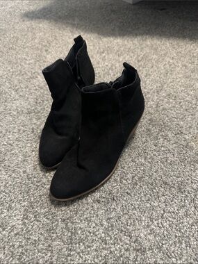 Forever 21 Black Suede Wedge Ankle Boots